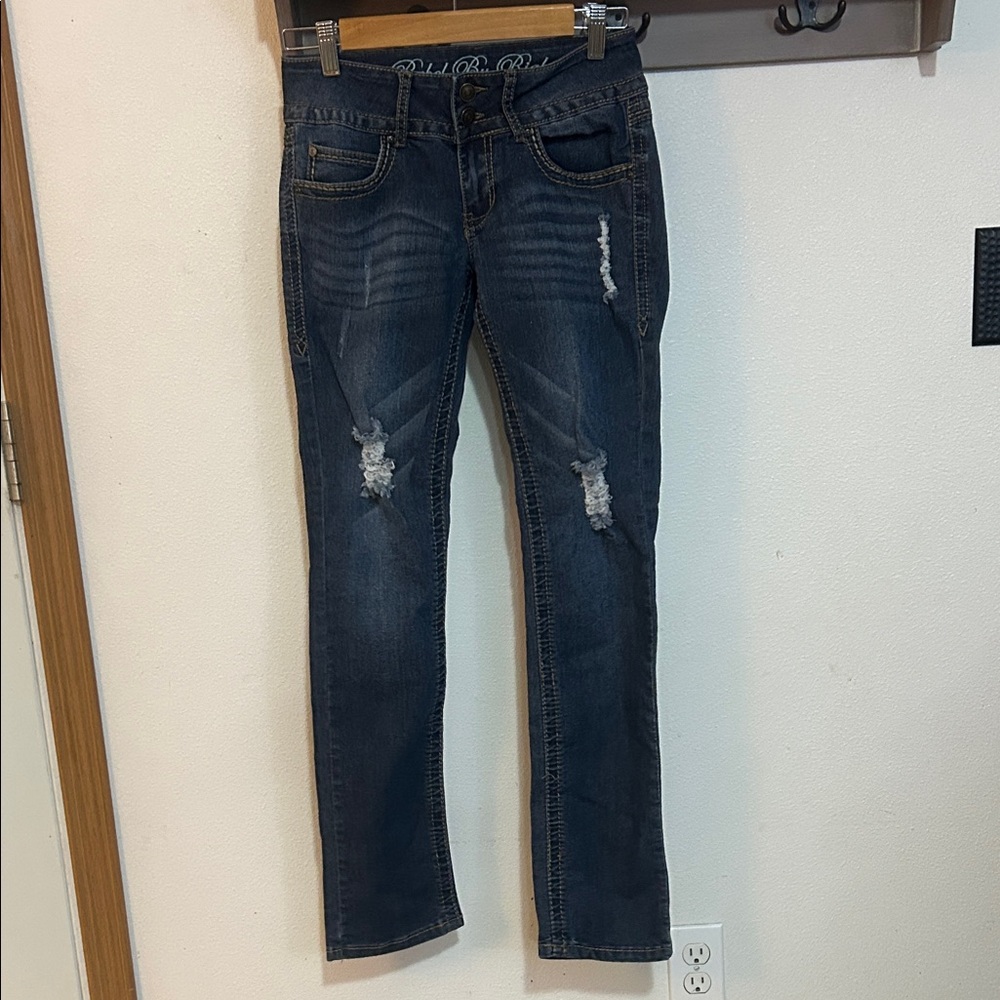 Rebel by Right, Dark Blue Distressed 2 buttons Skinny Jeans, size 3